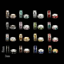 100-500 pezzi Rondelle Spacer perline in 16 colori per la creazione di gioielli con perle da 8 mm, spaziatori per braccialetti, perle focali per penne