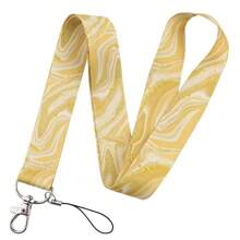 One Colorful Marble Pattern Long Lanyard For Doctor, Nurse, Student, Teacher, Exhibition Staff ID Badge, Can Be Used As Exhibition, Gift Or Daily Accessory School