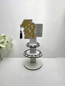 1入組，2024畢業禮物蛋糕式多層錢包，木質畢業禮物，畢業派對裝飾 - 黃色 - 查看 5