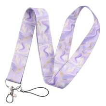 One Colorful Marble Pattern Long Lanyard For Doctor, Nurse, Student, Teacher, Exhibition Staff ID Badge, Can Be Used As Exhibition, Gift Or Daily Accessory School