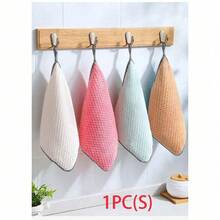 Kitchen Towel Rag Microfiber Kitchen Rag Dish Cloth Non-Stick Oil Thickened Table Cleaning Cloth Absorbent Scouring Pad Home - Green - View 3