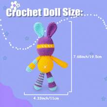 Kit de bricolaje de trenzas de ganchillo con tutorial en vídeo, kit de costura de peluche de conejo colorido que incluye tutorial de video paso a paso completo, instrucciones en inglés, gancho de ganchillo, marcador de punto, aguja de coser, etc. (los colores de las partes de herramientas son aleatorios) - Multicolor - Ver 4