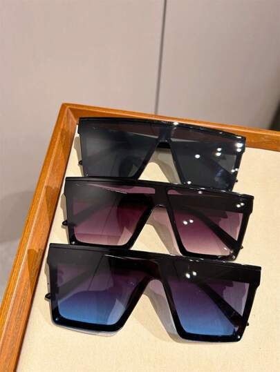 3 Pairs Of Square Shaped Stylish And High-End Men's Glasses For Summer Beach Vacation,Outdoor,Travel