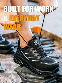 Women Steel Toe Work Shoes, Puncture Proof & Smash-Proof & Breathable & Odor-Resistant & Lightweight & Comfortable & Wear-Resistant Safety Shoes For Summer - Black - View 4