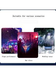 Star Sky Projection Lamp, Crystal Full Stars Light, Christmas Party Camping USB Rechargeable Rotating Atmosphere Night Light - Black - View 3