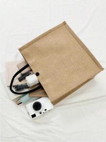 2/4/6/8/10pcs,Yellow Linen Tote Bags Sublimation Blank Tote Bags For Decoration And DIY Handmade Grocery Bags,Double Handled Burlap Bag, Small Shopping Bag, Simple Beach Jute Shopping Bag, Reusable Grocery Storage Bag, Beach Bag, Vacation Bag, Multi-Functional Maternity Bag, The Best Gift For Mothers, Friends, And Aunties