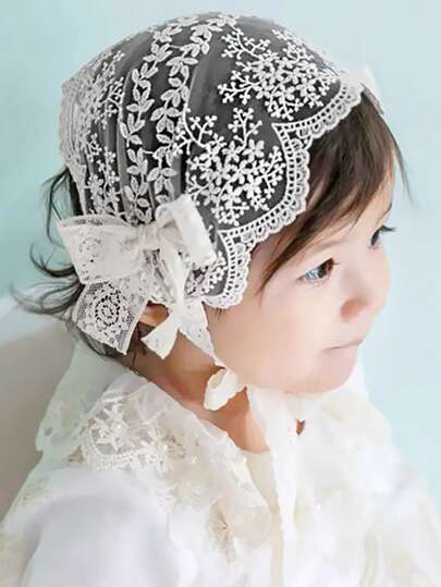 Summer Thin White Lace Wide-Brimmed Bow Detail Bow Hair Accessory Love Valentine