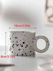 Taza de cerámica con puntos negros y blancos - 1 pieza - Blanco y Negro - Ver 2
