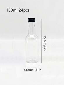 24pcs25 Ml/50 Ml/100 Ml/150 Ml Reusable PET Plastic Empty Wine Bottle Mini Bottles, Equipped With A 5 Cm Small Funnel And Perfect Carton Packaging, To Ensure The Of The Product During Transportation, Equipped With Gold/Black/Silver Three Color Optional Screw Aluminum Caps, Mini Wine Bottle, Portable Accessories Storage