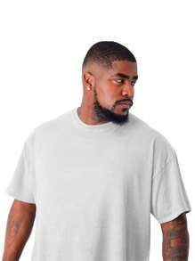 Men Plus Size T-Shirts - White - View 4