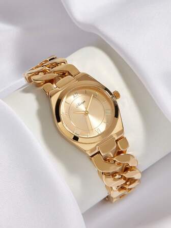 XIVIYA 1 st Dam Gold Minimalist Link justerbar kvartsklocka, snygg semesterpresent