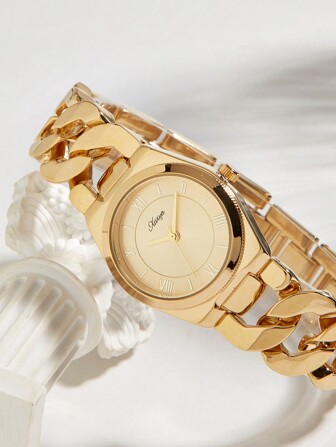XIVIYA 1 st Dam Gold Minimalist Link justerbar kvartsklocka, snygg semesterpresent