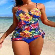 Bikini in hình châu Âu và Mỹ 2024 mới dành cho nữ, quần đáy tam giác độc lập kiểu xẻ tà, đồ bơi xuyên biên giới xuyên biên giới ngoại thương - Màu xanh lam - Xem 4
