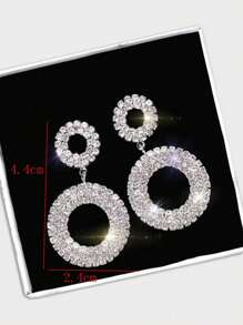 1 Pair Women\ Wedding Party Flash Rhinestone Claw Chain Earrings For Party Banquet Dinner