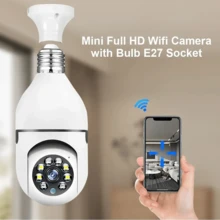 3MP Wifi E27燈泡攝像機IP CCTV視頻監控攝像機4倍數字變焦自動跟蹤雙向語音彩色夜視室內 - 白色 - 查看 3