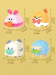 几何形状拉绳动物婴儿玩具车儿童眼睛颜色形状认知教育玩具可爱几何形状拉绳动物婴儿玩具车小汽车儿童玩具车塑料上链玩具儿童亲子互动玩具生日礼物男孩女孩圣诞礼物 - 彩色 - 查看 12