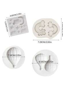 Molde de silicona con forma de globo aerostático, nube y arcoíris para hacer accesorios de decoración DIY