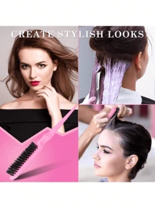 3pcs/4pcs Watering Can Comb Set Styling Comb Set,3 Pcs Slick Back Hair Brush Set With 1 Pc Edge Brush 1 Pc Hair Brush 1 Pc Rat Tail Comb, Teasing Brush For Smoothing Hair ,Hair Styling Tools Hair Accessories