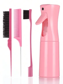 3pcs/4pcs Watering Can Comb Set Styling Comb Set,3 Pcs Slick Back Hair Brush Set With 1 Pc Edge Brush 1 Pc Hair Brush 1 Pc Rat Tail Comb, Teasing Brush For Smoothing Hair ,Hair Styling Tools Hair Accessories