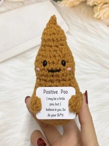 1pc Mini Funny Poo, Interesting Knitted Wool, Handmade Funny Gift For Friend,Cute Office Desk Accessory, Coworker (Funny)