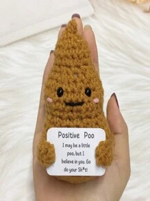 1pc Mini Funny Poo, Interesting Knitted Wool, Handmade Funny Gift For Friend,Cute Office Desk Accessory, Coworker (Funny)