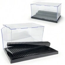 亚克力人偶展示盒，带哑光黑色底座的透明收纳盒，收藏娃娃的防尘保护，压铸展示，T13，T13 人偶，T13 人偶，人偶，T13