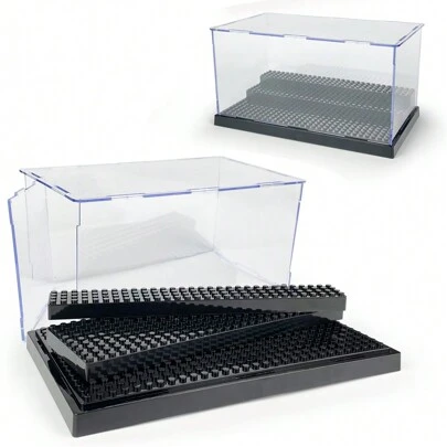 亚克力人偶展示盒，带哑光黑色底座的透明收纳盒，收藏娃娃的防尘保护，压铸展示，T13，T13 人偶，T13 人偶，人偶，T13