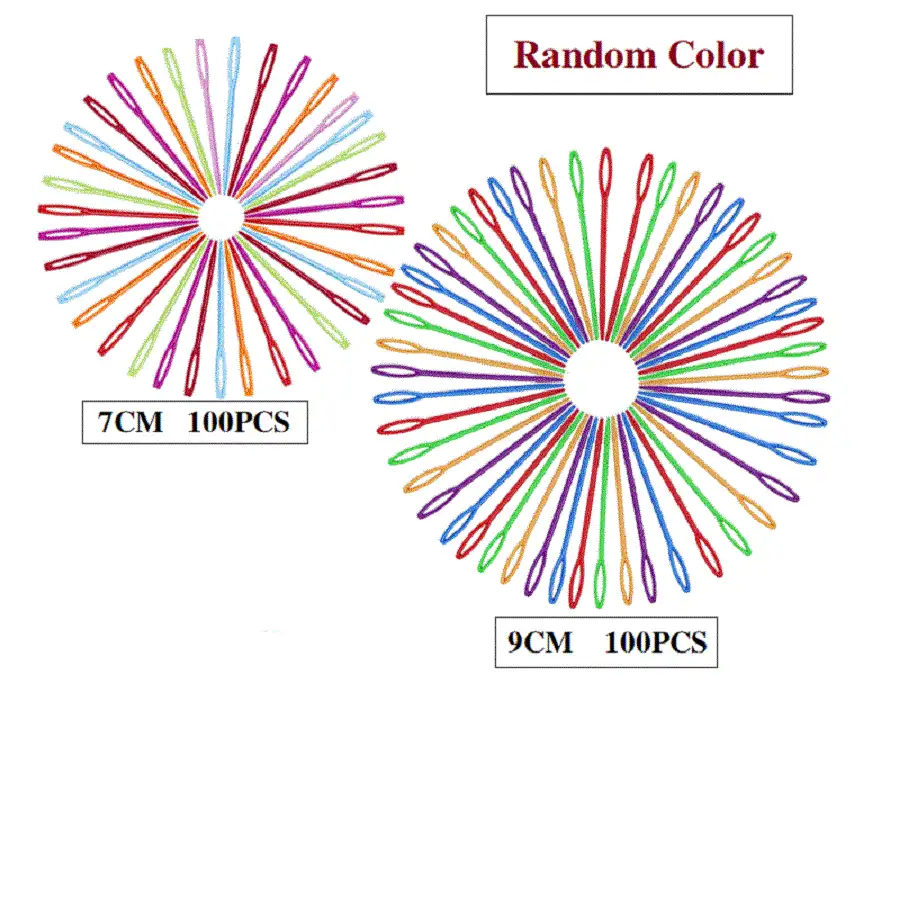 7/9/15cm Colorful Plastic Knitting Needles Crochet Hooks Wool Yarn Needle Children DIY Sweater Weaving Tools Accessory - Multicolor - View 2