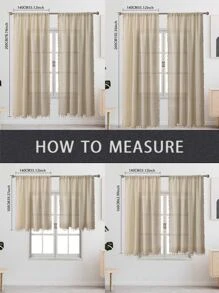 1pc Thick Linen Grommet Top Curtain With Linen Spot Pattern, Rural Style Home Decoration