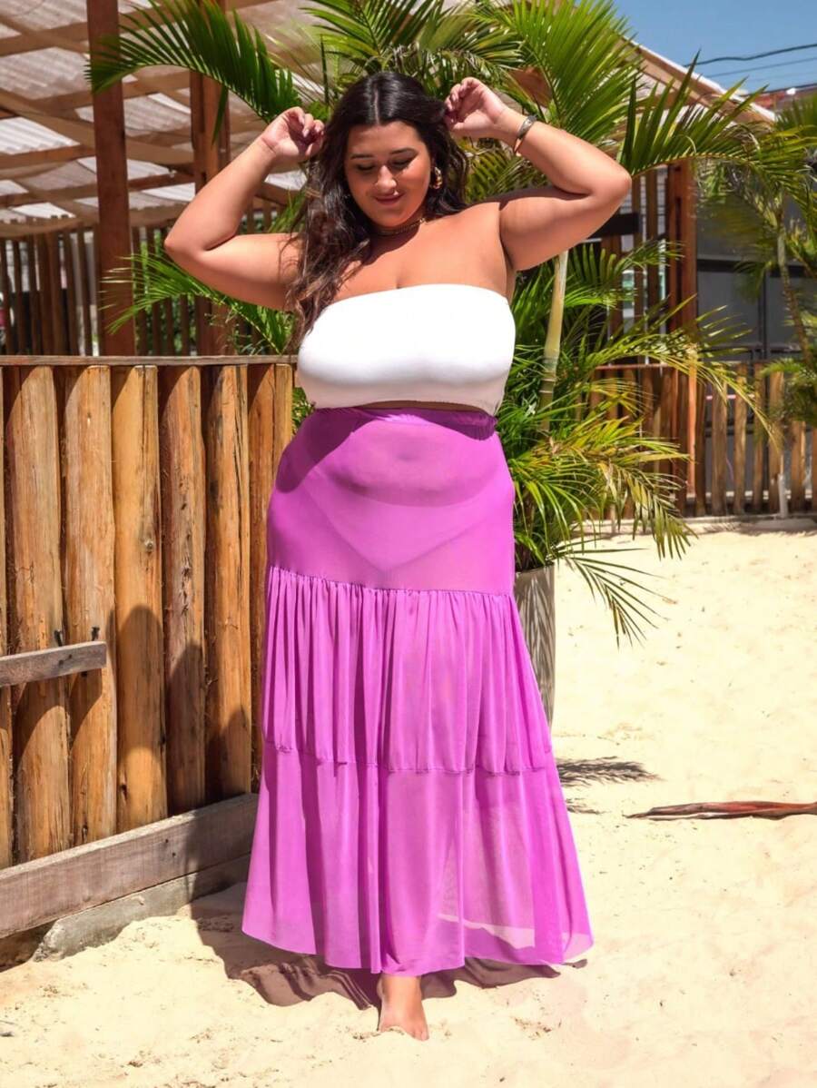 Women Cover Ups - 紫色 - 查看 1