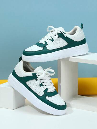 男式時尚透氣舒適休閒輕便通勤牛津鞋，適合步行、假期和派對，有白色、白綠色和多種顏色可選