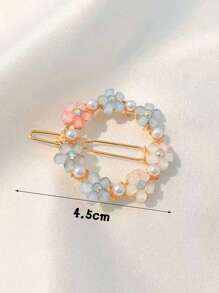 4 件装 女孩 花朵花瓣发夹 花朵发夹 装饰发饰 混色 - 彩色 - 查看 6