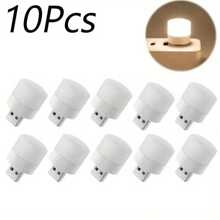 10Pcs Mini USB Night Light Warm White Eye Protection Book Reading Light USB Plug Computer Mobile Power Charging LED Night Lamp Christmas Gift Halloween Gift,Portable USB Night Light Student Eye Protection LED Light Laptop Power Bank Car Portable Light