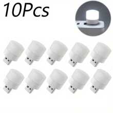 10Pcs Mini USB Night Light Warm White Eye Protection Book Reading Light USB Plug Computer Mobile Power Charging LED Night Lamp Christmas Gift Halloween Gift,Portable USB Night Light Student Eye Protection LED Light Laptop Power Bank Car Portable Light