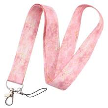 One Colorful Marble Pattern Long Lanyard For Doctor, Nurse, Student, Teacher, Exhibition Staff ID Badge, Can Be Used As Exhibition, Gift Or Daily Accessory School