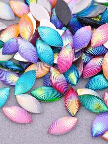 100piezas 7*15mm Mezcla de colores conchas de rhinestones de resina Piedras de cristal No Hotfix Strass Appliques - Color de mezcla aleatoria - Ver 6