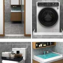 1米柔軟矽膠小圓頭浴室水擋板，自粘貼，隔離濕機、乾機區域，防水和防潮條，適用於淋浴房和馬桶間。 - 彩色 - 查看 5