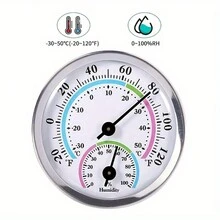 Mini Pointer Thermometer Hygrometer With Aluminum Outer Shell, Plastic Casing And Lens - [58mm]Colorful Thermometer and Hygrometer With Full Aluminum Housing - View 1