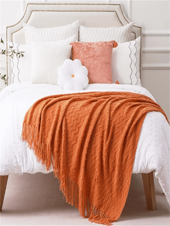 Soft Solid Color Knitted Decorative Throw Blanket, Suitable For Sofa, Bed, Ramadan