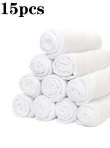 15条/包 超柔软超细纤维纯色速干浴巾，适合成人和儿童，是家庭、酒店、度假村、水疗中心的理想之选，吸水性强，可用于擦干头发、清洁面部、淋浴、瑜伽垫、防晒披肩、旅行、露营、海滩、游泳池等多种场合。