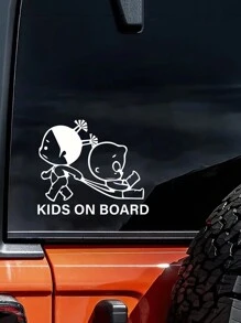 1 Miếng Dán Hoạt Hình Trẻ Em Trên Tàu Cho Ô Tô - trắng - Xem 7