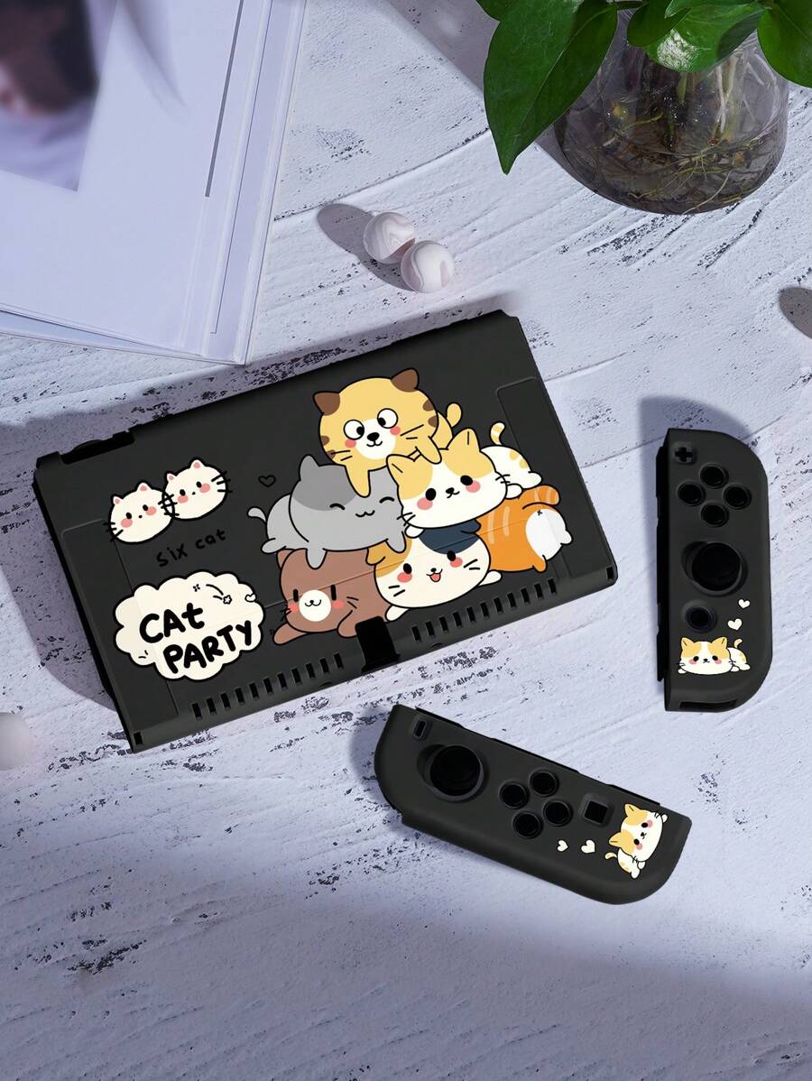 可爱猫咪保护壳 兼容Switch 无需拆下保护壳即可安装于底座