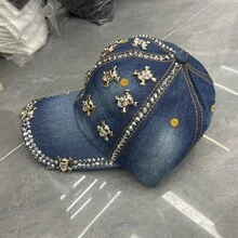 Mũ cao bồi hình đầu lâu đính đá thời trang du lịch ngoài trời, mũ bóng chày, mũ bóng chày, mũ cưỡi ngựa chống nắng - mũ bóng chày đầu lâu - Xem 8