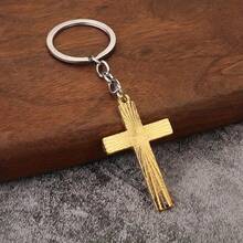 1PC Random Cross Keychain Pendant  Christian Key ChainsKeyring Cool Punk Jewelry Gift For Men - Multicolor - View 3