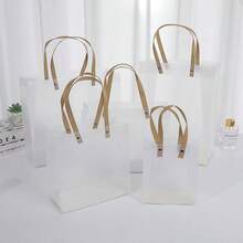 1pc Frosted Plastic Shopping Gift Bag For Wedding Party Favor Packaging, Festival Gift Bag - Multicolor - View 9