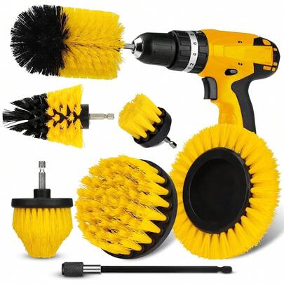 20/11/8/7/5/3 Pcs Drill Brush Attachment Set, Power Scrubber Cleaning Brush Kit, Multi-Purpose Drill Brush For Grouted Floors, Tub Shower Tile, Bathroom, Kitchen Surfaces And Automotive, Scrubbing Pads And Sponges, Polishing Pads, Power Scrubber Brush With Extension Attachment, Car Polishing Pad Set, Cleaning Supplies, Shower Scrub, Scratch Brush, Tools For Men