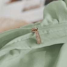 3 Pieces Green Ruffle Bedding Set With 2 Pillowcase Frills Duvet Cover With Zipper Closure Soft Microfiber Duvet Cover Set Single Double King Size - Green - View 7