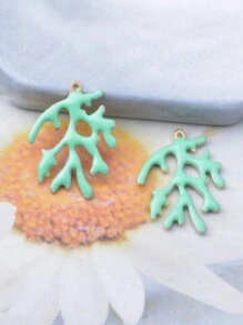 4pcs Copper Double-Sided Enamel Coral Branch Charms Pendant Jewelry Accessories For Women DIY Earrings/Bracelets/Necklaces, Mother Day Gift, Graduation Gift