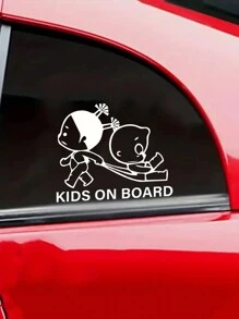 1 Miếng Dán Hoạt Hình Trẻ Em Trên Tàu Cho Ô Tô - trắng - Xem 4