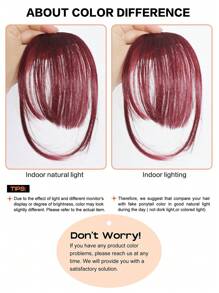 Clip In Bangs Air Bangs With Sideburns Synthetic Wigs Wine Red Straight Fring Fake Bangs Forehead Wig Piece Hair Toppers Wig Accessories